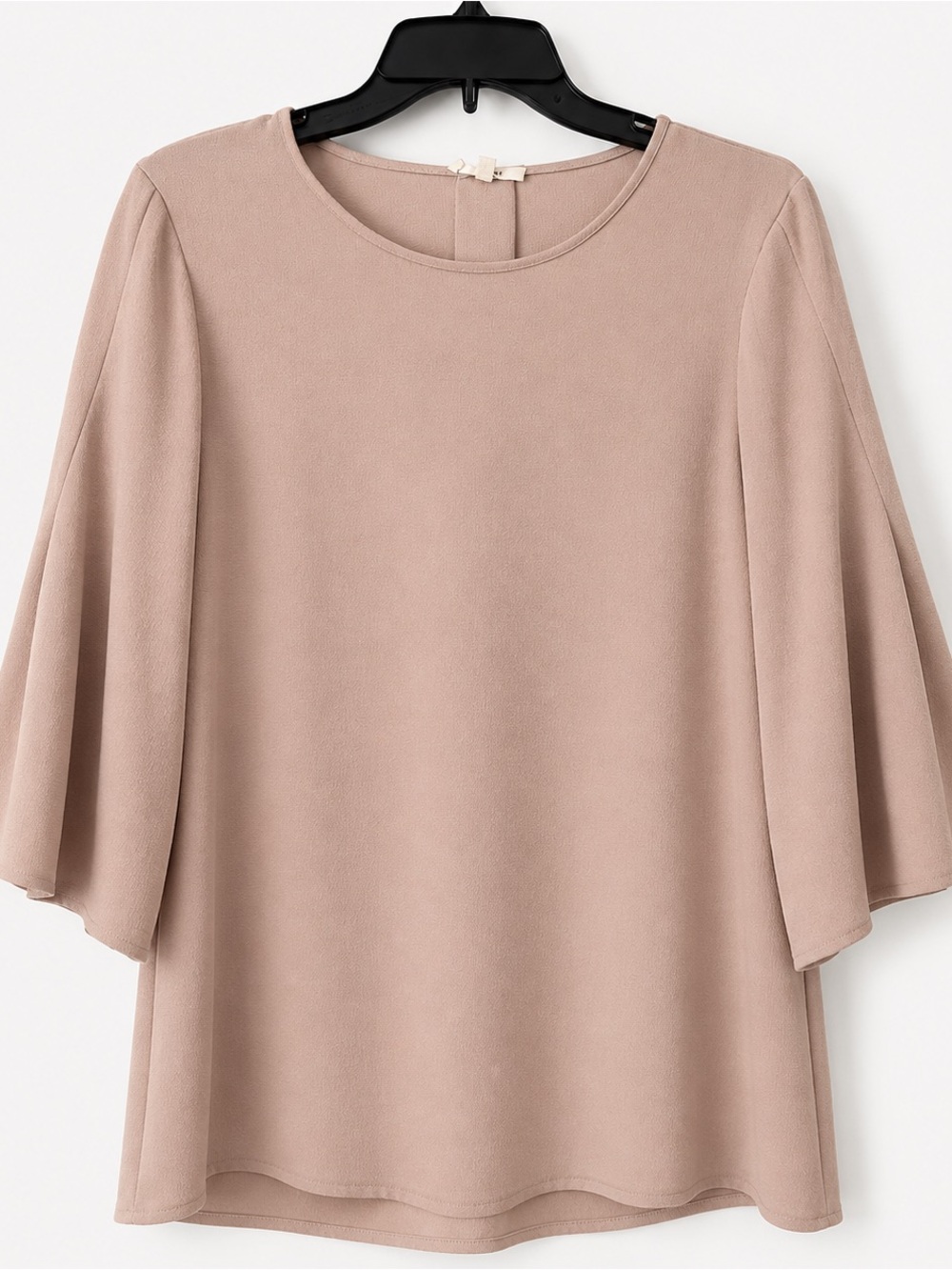 Pleione Blush Bell Sleeve Back Slit Blouse M